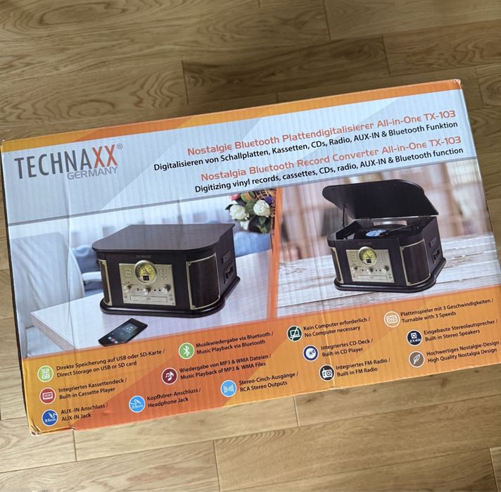Проигрыватель Technaxx Bluetooth Record Converter All‑in‑One TX‑103