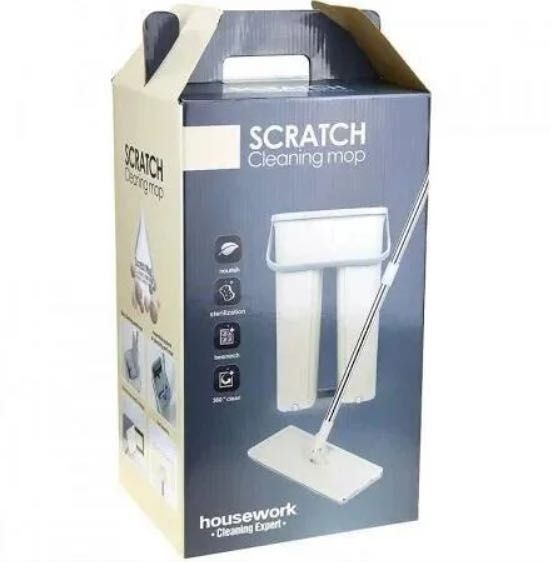 Швабра Scratch Mop з віджимом + відро 4.5 л, 2 насадки в комплекті