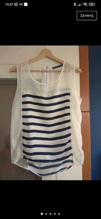 Top bluzka Zara w paski białogranatowe M S XS