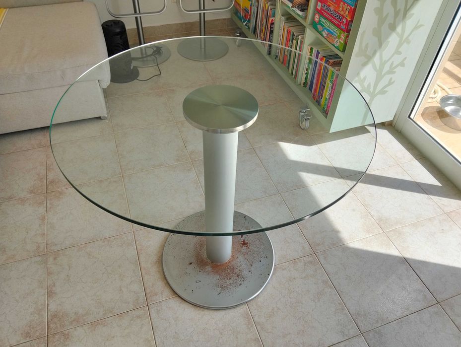 Mesa de vidro redonda