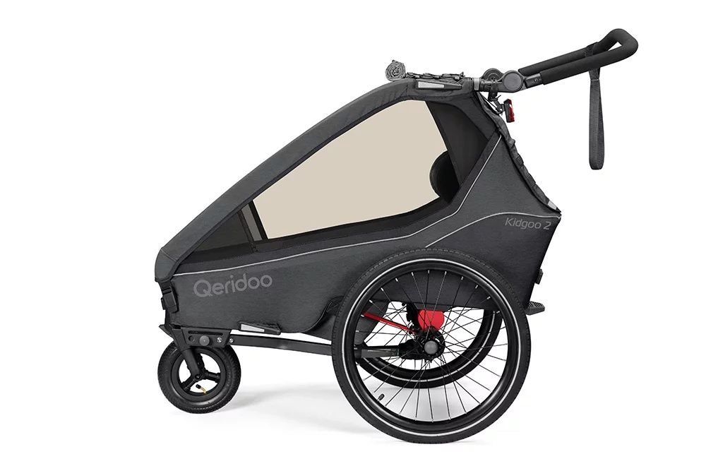 Qeridoo Kidgoo 2 Steel Grey wózek przyczepka rowerowa