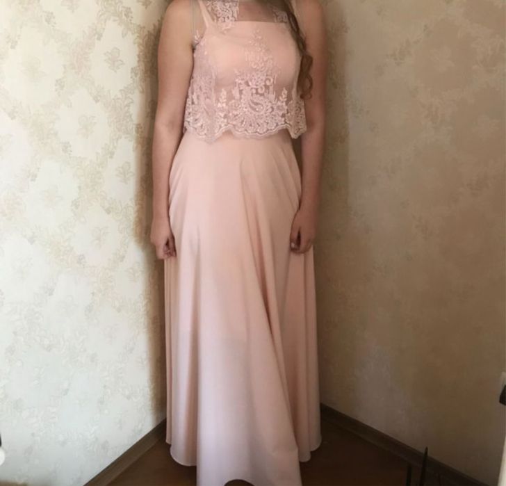 Сукня вечірня рожева випускний весілля свято плаття