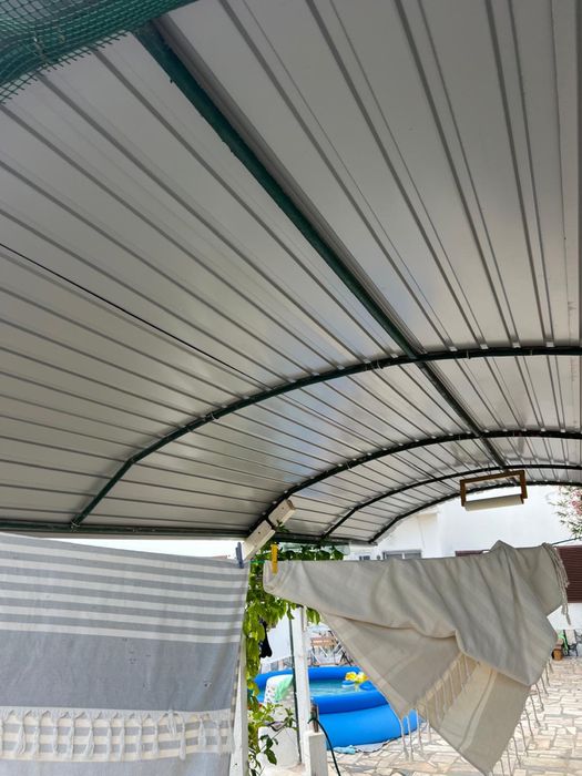 Telheiro integral 6 Metros extrutura e chapa galvanizana cor de tijolo