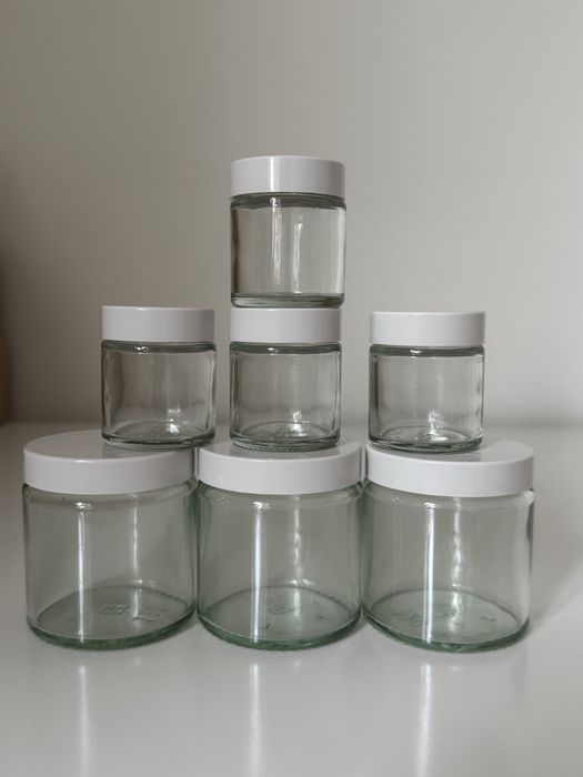 Скляна баночка для крему, тара для свічок, банка для крему