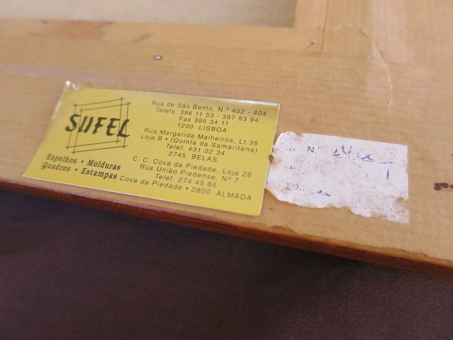 Pintura a óleo de Mértola paisagem muralha quadro tela arte emoldurada