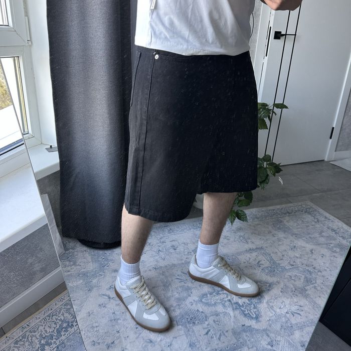 Широкі чорні джинсові шорти baggy oversized sk8 y2k jaded london skater opium rap bootcut flared оверсайз реп базові