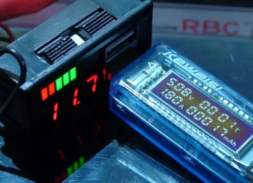 Вольтметр, тестер заряда, индикатор батареи. ЗарядкаUSB 5V2A DC12-24 v