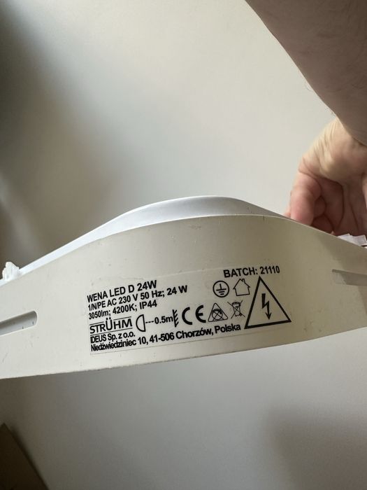 Plafon LED Struhm Wena IP44 24 W biały