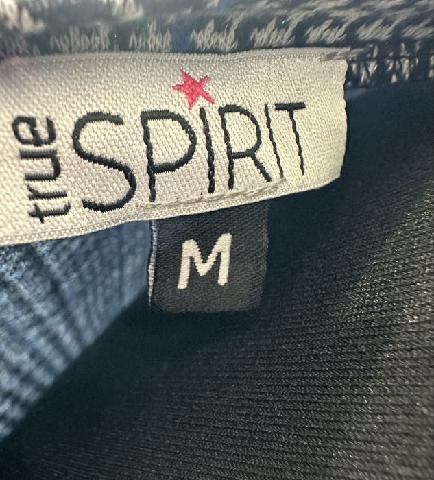 Szara biurowa sukienka z długim rękawem w kratkę 38 M True Spirit