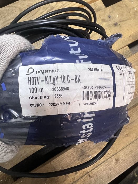 Przewód LgY 10 czarny HO7V-K jednożyłowy