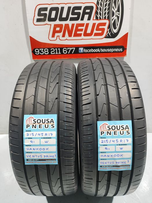 2 pneus semi novos 215-45R17 Hankook - Oferta dos Portes
