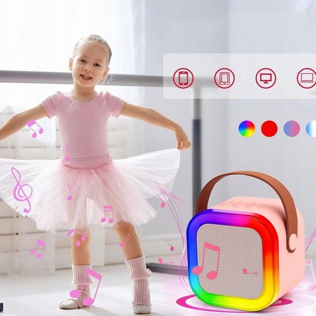 Портативна бездротова акумуляторна Bluetooth акустична колонка-караоке