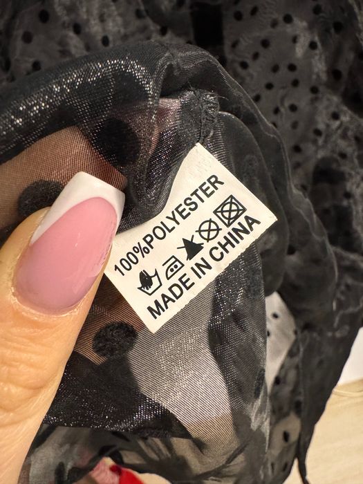 Czarna prześwitująca koszula w kropki / Cherry Koko rozm. L
