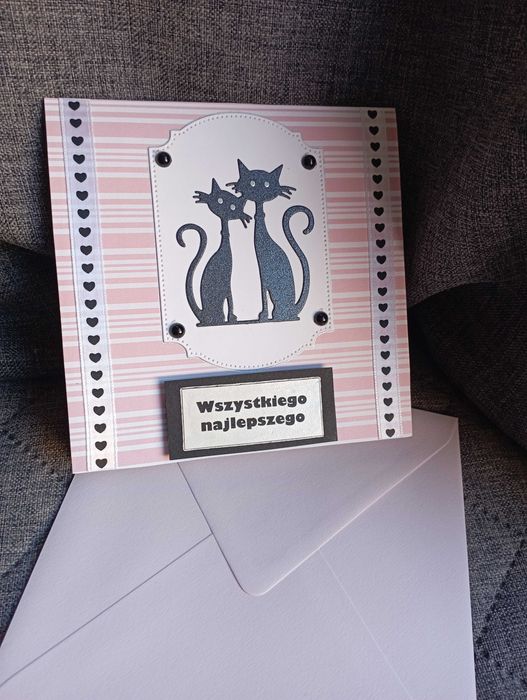 Kartka urodzinowa z życzeniami kobieta rękodzieło