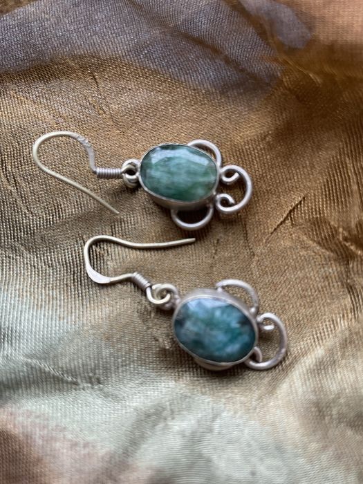 Сережки з смарагдом срібло вінтаж