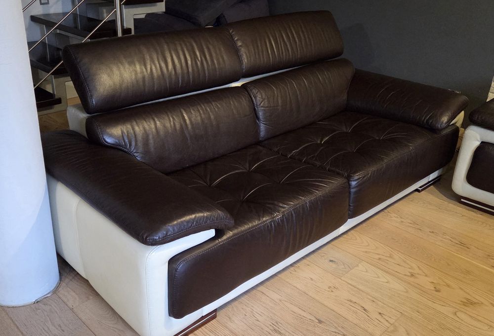Sofa, kanapa skórzana, 198cm x 105cm, premium, super stan