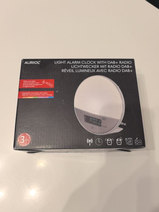 Auriol budzik z funkcją radia, podświetlenie led