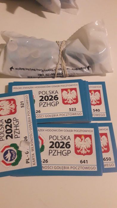 Obrączki gołębi pocztowych 3cyfrowe 30szt.