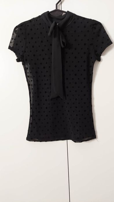 Bluzka czarne grochy Oodji
