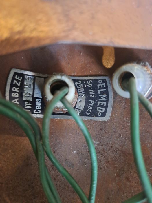 Lampa ścienna kinkiet metal szkło stożek elmed Zabrze prl vintage