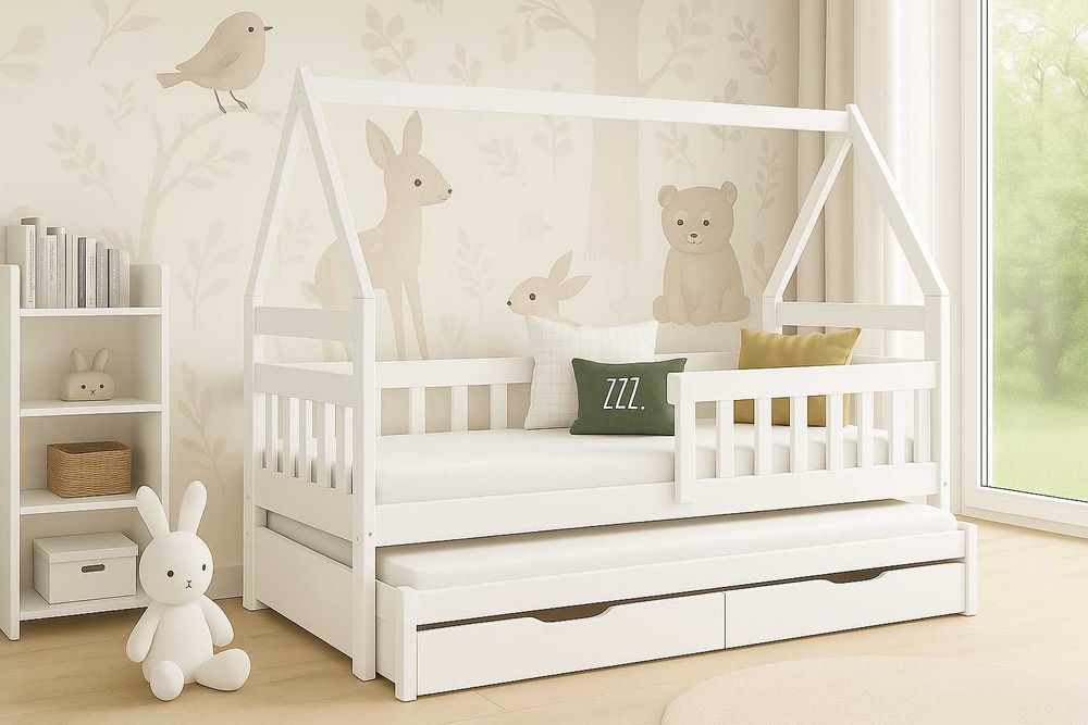 Łóżko Domek 2 osobowe, materace 160x75 / 180x75 dostawa cały kraj