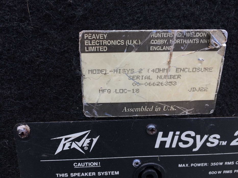 Kolumny Peavey HiSys 2