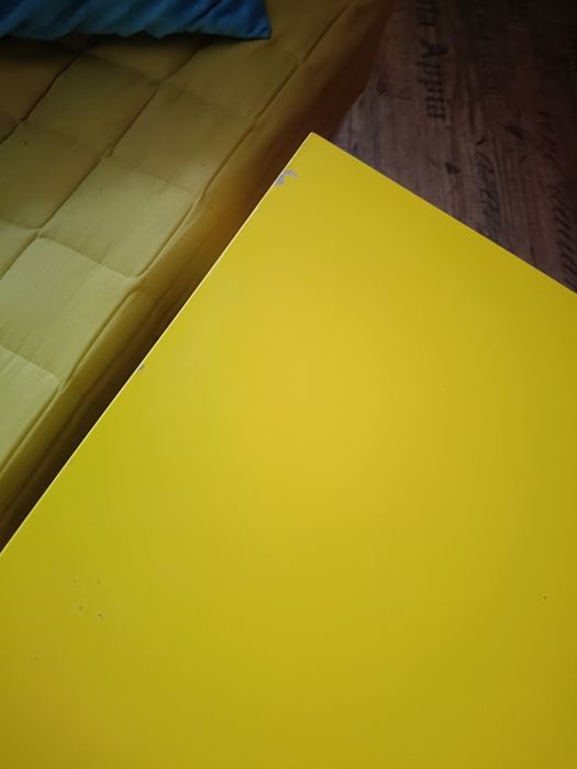 Komplet sofa mała Ikea knopparp żółta stolik i zasłony komple