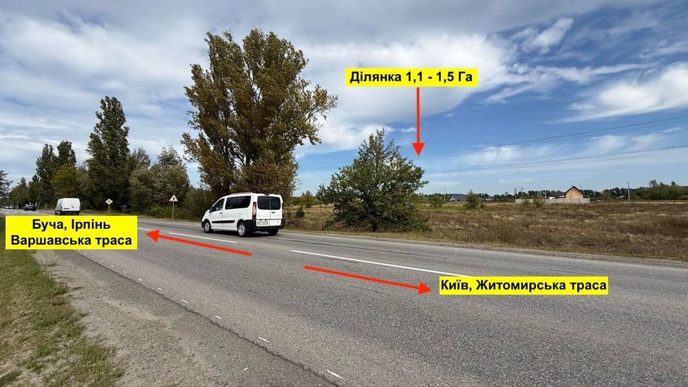 ФАСАД 1,1-1,5Га під склад / промисловість Дмитрівка поруч Мила