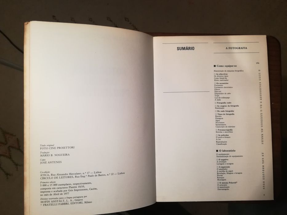 Fotografia cinema e projectores (1977)
