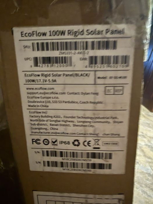 EcoFlow 2 по 100w  Reegid Solar Panel набір з двох панель з кріпленнями