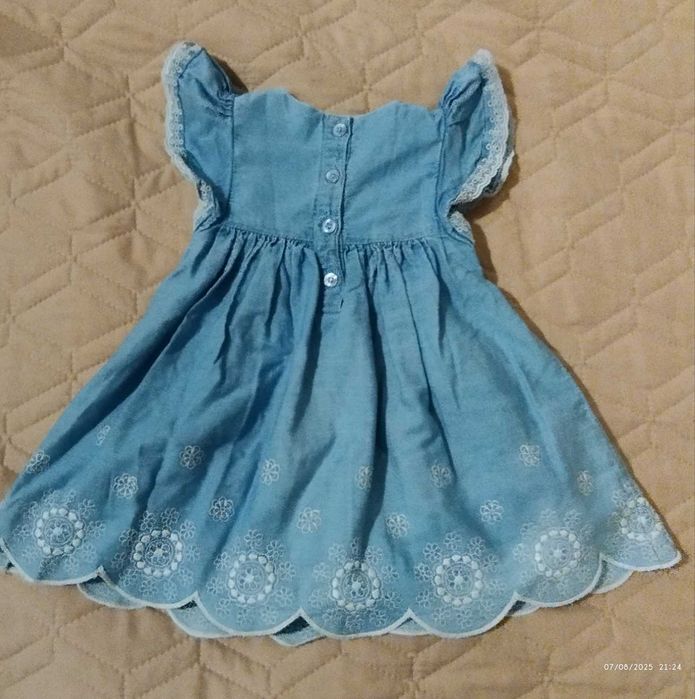 Vestido de verão de ganga Tam 12/24 mêses