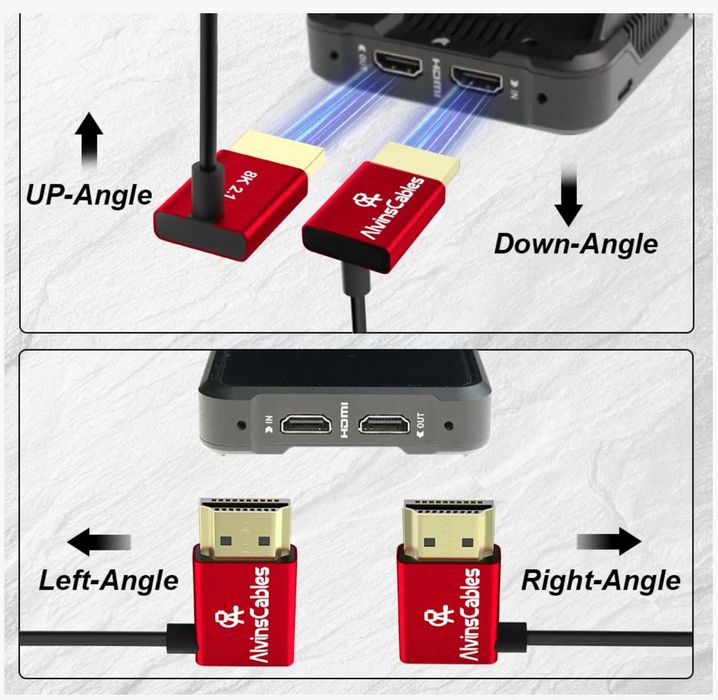 kabel Alvin's Cables - HDMI Right to right Angle 30cm (kątowy)