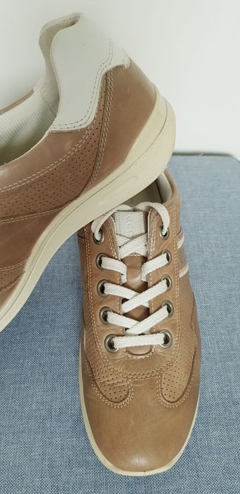 Ecco sneakersy ze skóry naturalnej, brąz/taupe