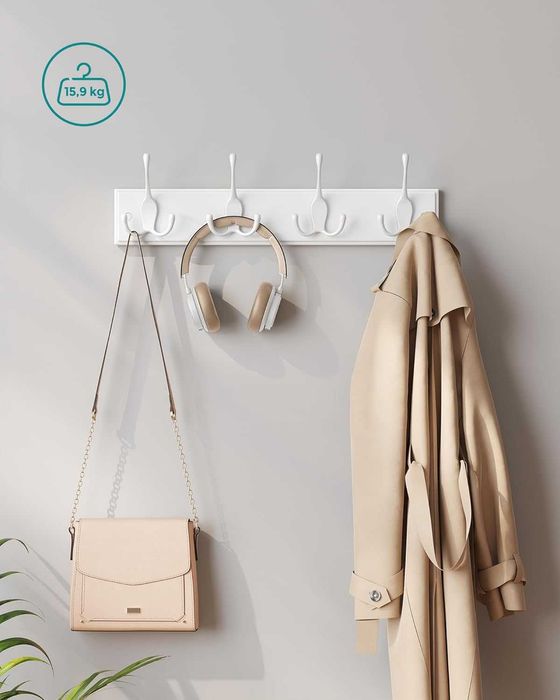 Nowy wieszak ścienny / haczyk / haczyki / biały / SONGMICS !A98!