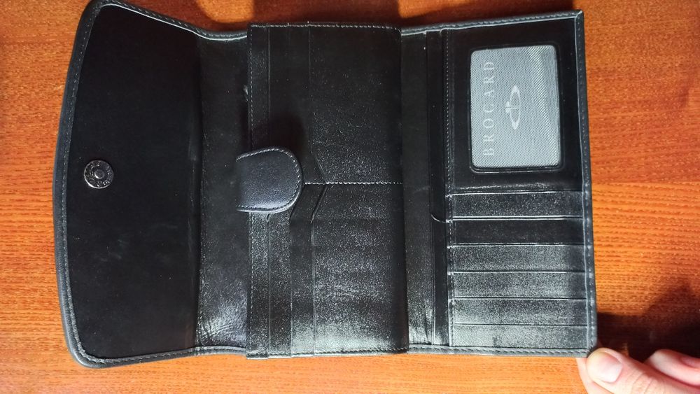 Гаманець зі справжньої шкіри Stingray вінтажний жіночий чорний текстур