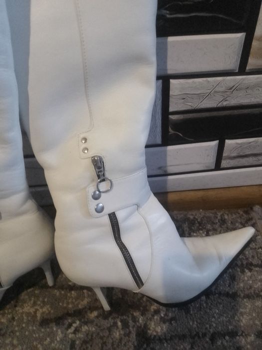 Сапоги ботфорты белые