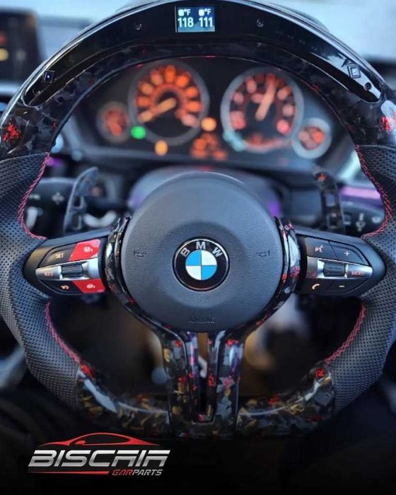 Volante BMW Carbono Flakes LED Serie 1 a 7 X1 X2 X3 X4 X5 X6 GT