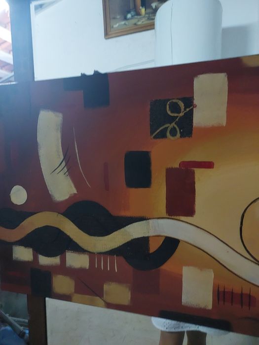 Quadro abstrato cores quentes