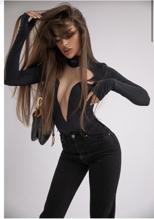 Lior Ліор чёрный бодик сеткой кэжуал