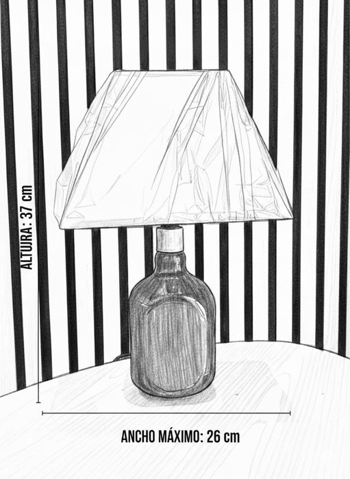 Candeeiro garrafa uisque Old Parr peça única lampadas led.