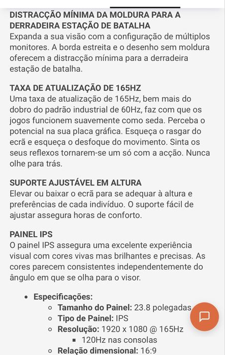 Monitor AOC com avaria ver texto