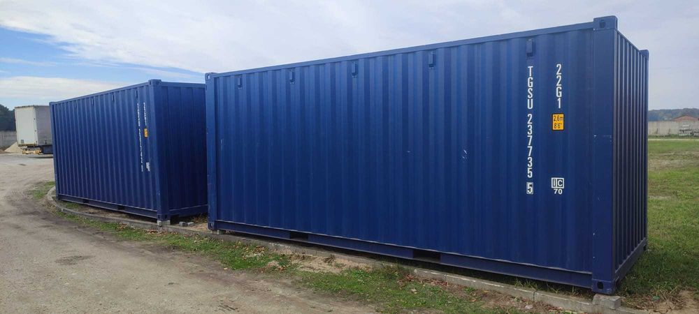Niebieski kontener 20-stopowy- Po jednej podróży