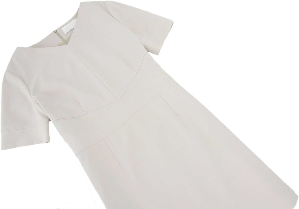 HUGO BOSS sukienka ecru ołówkowa elegancka dzianina midi 42