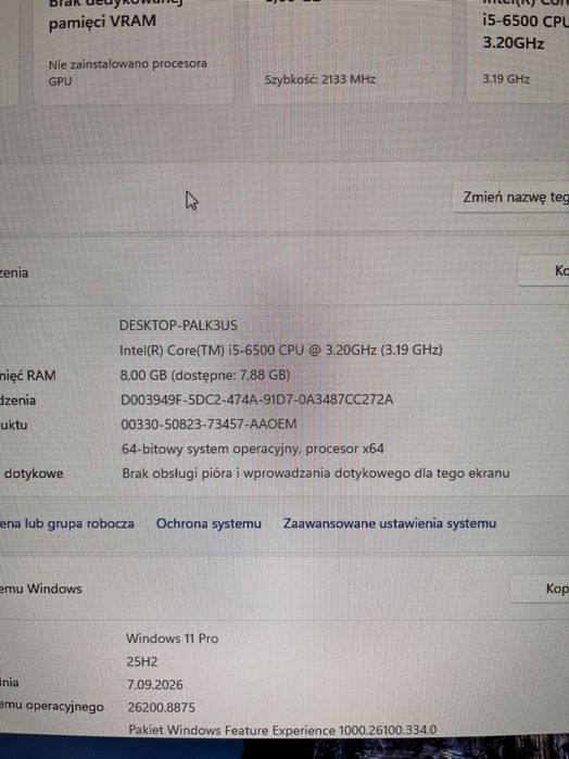 HP EliteDesk 800 SFF i5-6500, RAM 8GB, SSD 256 Gb, Win11