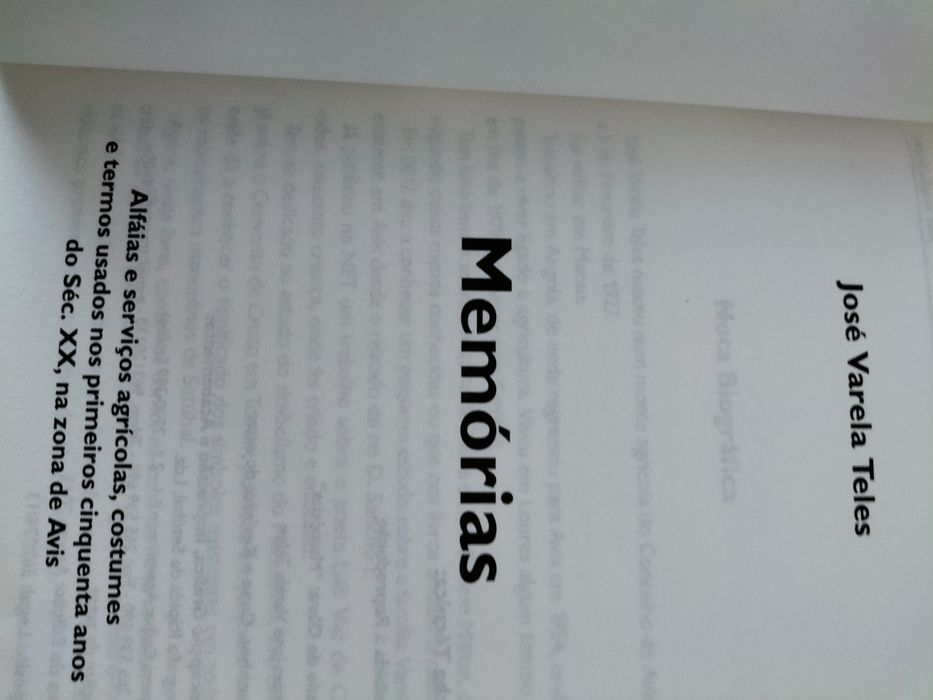 Livro "Memórias" de José Varela Teles