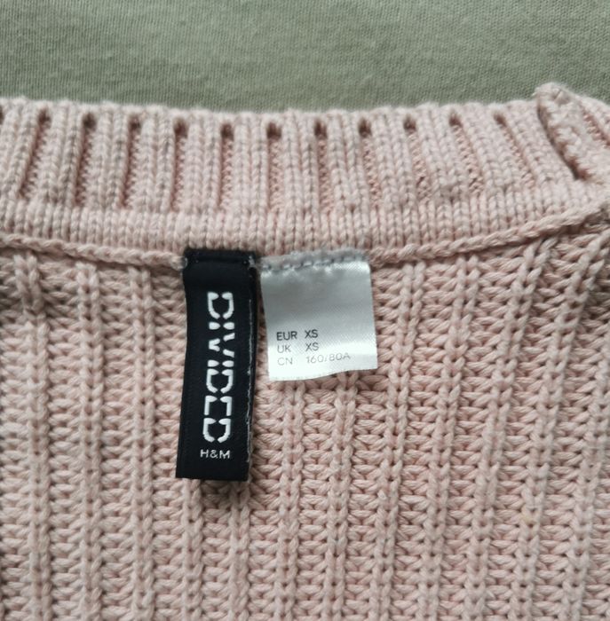 Swetr damski pudrowy róż xs h&m