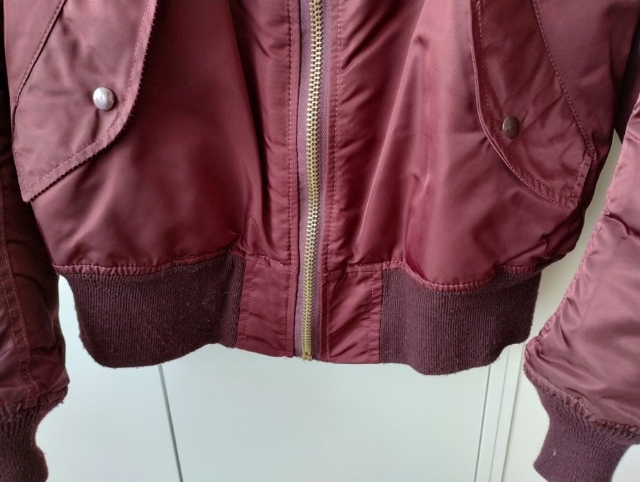 Alpha Industries MA-1 made in usa bordo flek bomber unikat!