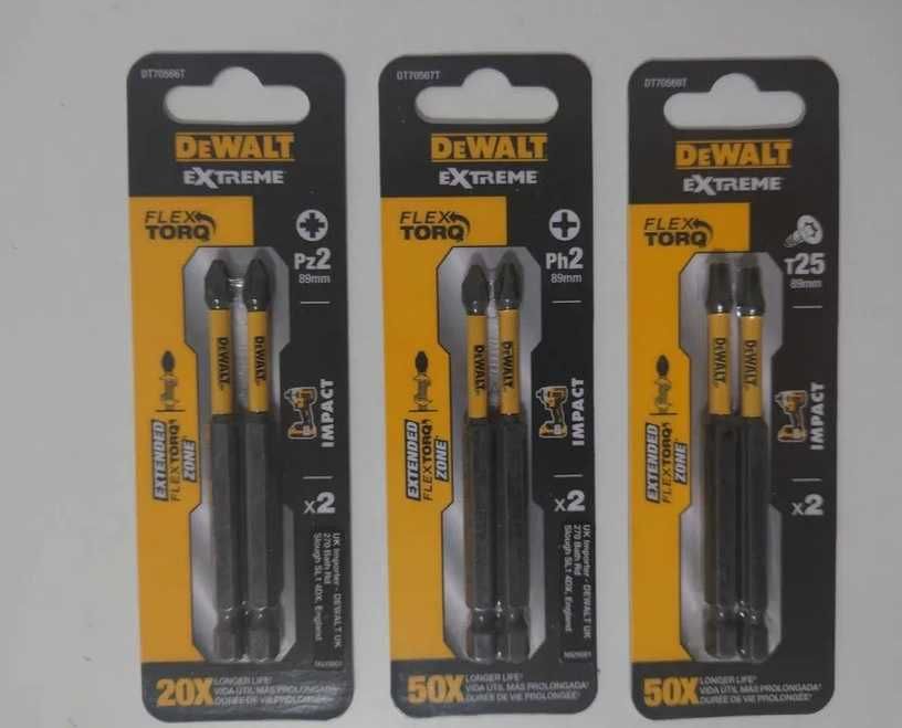 Бита DeWALT DT70566T PH2 PZ2 T25 ударная 89 мм 2шт Impact Torsion