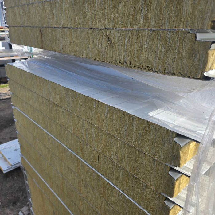 Płyta warstwowa 120mm WEŁNA P.POŻ II gat, NOWA biała/biała