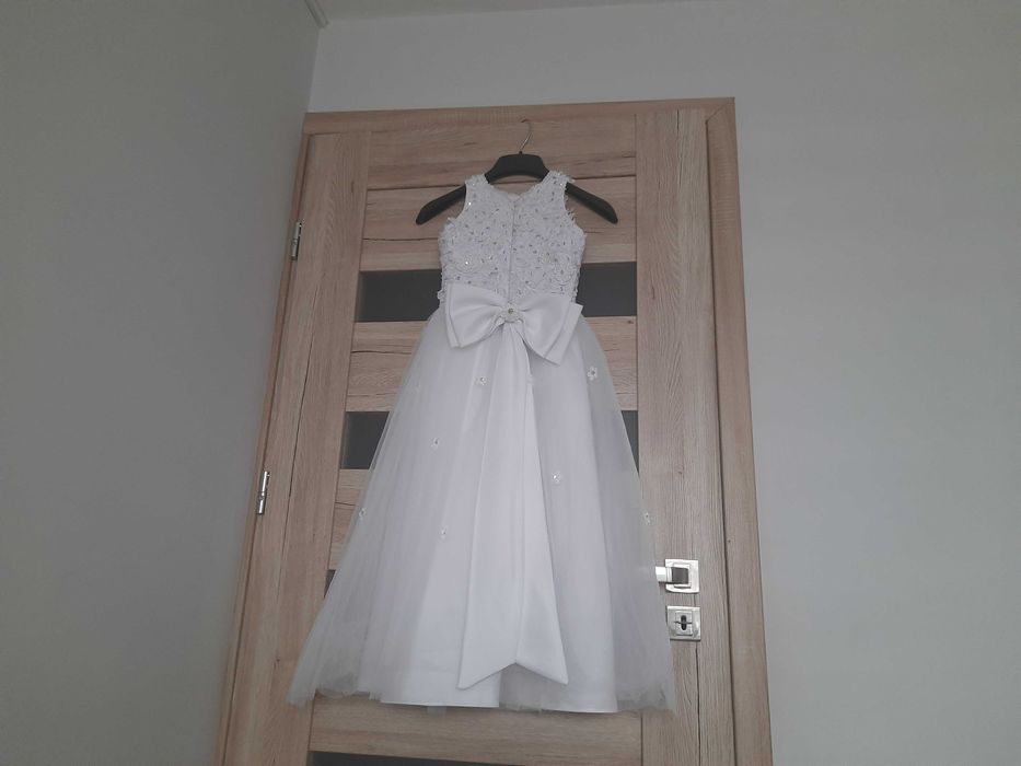 Sukienka Komunia Biała 122-128